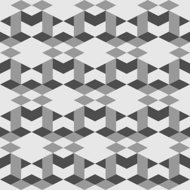 Kusursuz desen. Geometrik arka plan. Bulutlar, üçgenler, paralelkenarlar, süslemeler. Şekiller arka plan. Geometrik duvar kağıdı. Poligon motifi. Dijital kağıt, tekstil baskısı, soyut. Vektör.