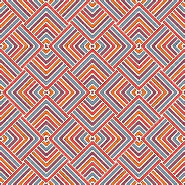 Geometrik süslemeli, pürüzsüz bir desen. Üst üste binen çizgili canlı renkler. Balık pulu motifi. Çizgili dijital kağıt, tekstil baskısı, sayfa doldurma. Vektör sanatı