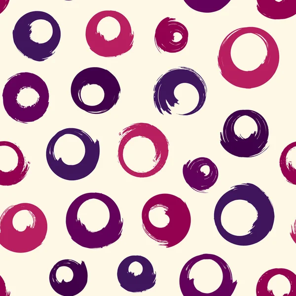 Polka Dot Paint Brush Seamless Pattern Freehand Grunge Design Background — Stock Vector