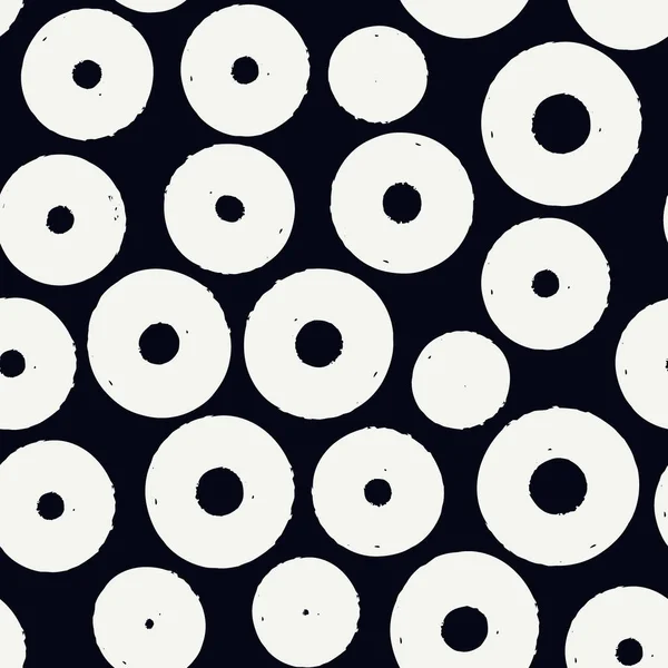 Polka Dot Pincel Padrão Sem Costura Fundo Design Grunge Freehand — Vetor de Stock