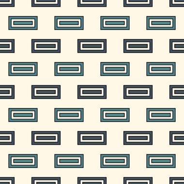 Çağdaş geometrik desen. Tekrarlanan dikdörtgen motifi. Basit bir minimalist süs. Modern soyut arka plan. Kusursuz yüzey tasarımı. Geo duvar kağıdı. Dijital kağıt, tekstil baskısı. Vektör sanatı