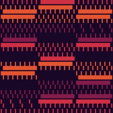 Geometrik dikişsiz desen. Bauhaus tarzı arka plan. Modern barkod baskısı. Kırık asimetrik kuluçka çizgisi, çizgi, dikdörtgen, süs eşyası. Çağdaş jeo duvar kağıdı. Soyut vektör tasarımı