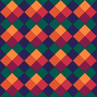 Elmaslar, eşkenar dörtgenler, fayanslar ve kareler ve kusursuz desenleri kontrol eder. Etnik süsleme. Halk süsü. Geometrik görüntü. Kabile duvar kâğıdı. Geometrik arkaplan. Retro motif. Etnik tekstil baskısı.