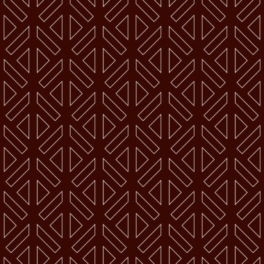 Doğrusal stil geometrik dikişsiz desen. Minimum coğrafi yüzey izi. Tekrarlanan üçgenler, geometrik şekiller motif arka plan. Klasik basit bir süs. Vektör soyut dijital kağıt
