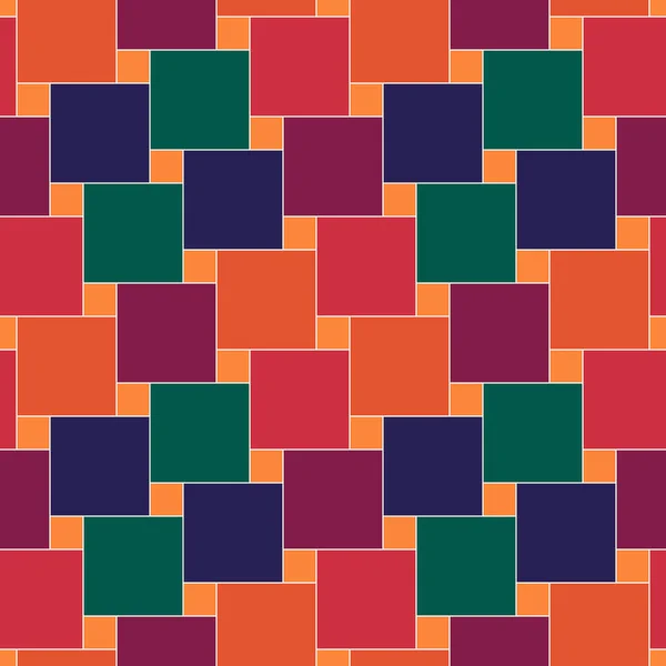 Nahtloses Muster Pythagoräische Fliesen Quadratur Des Kreises Wiederholte Farbkontrollen Ornament — Stockvektor