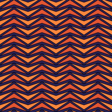 Kusursuz ok deseni. Şevon süsü. Duvar kağıdı kıvrımları. Etnik motif. Açılı parantez arkaplanı. Halkın geçmişi. Dijital kağıt, tekstil baskısı, web tasarımı, soyut görüntü. Vektör sanatı.