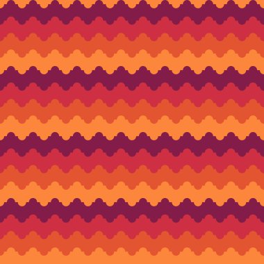 Kusursuz desen. Tekrarlanan zikzak çizgileri. Etnik süs. Tırtıklı çizgiler. Dalgalar süslenir. Görüntü eğrisi. Dalgalı figürler. Mozaik motifi. Etnik gazete. Kabile baskısı, geometrik tasarım. Vektör sanatı.