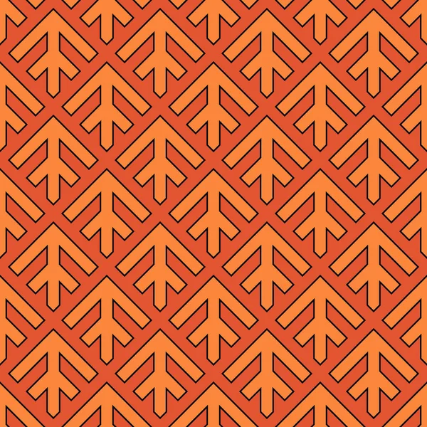 Nahtloses Pfeile Muster Wiederholte Stilisierte Bäume Hintergrund Squama Ornament Skaliert — Stockvektor