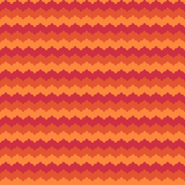 Kusursuz desen. Tekrarlanan zikzak çizgileri. Etnik süs. Tırtıklı çizgiler. Dalgalar süslenir. Görüntü eğrisi. Dalgalı figürler. Mozaik motifi. Etnik gazete. Kabile baskısı, geometrik tasarım. Vektör