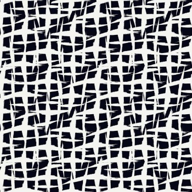 Boya fırçası pürüzsüz bir desen oluşturur. Freehand grunge tasarım arka planı. Çapraz motif modern asgari süs. Moda el çizimi geometrik baskı. Sanatsal el, soyut vektör duvar kağıdı çizmiş