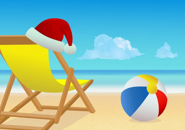 Fondo de playa de Navidad . — Vector de stock