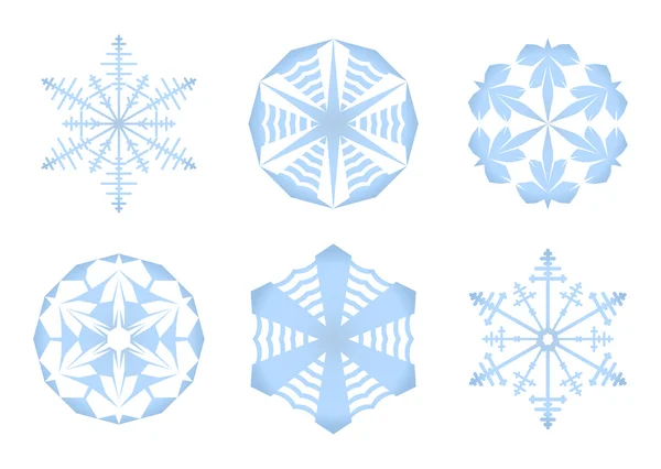 Sammlung blauer Schneeflocken — Stockvektor