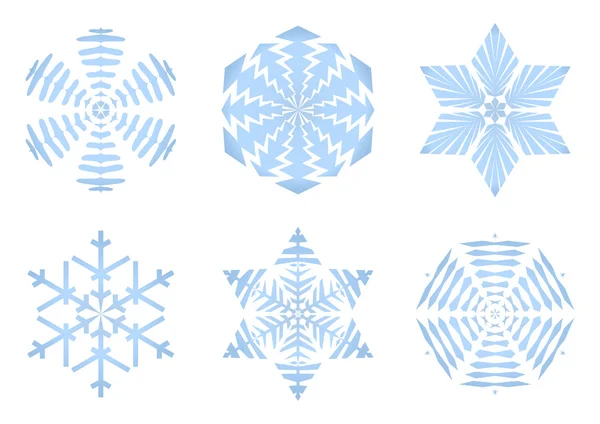 Blue snowflakes collection. — Stock Vector