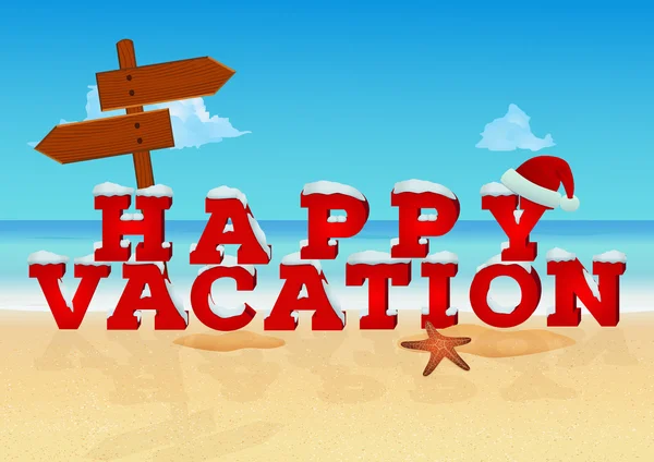 Boldog nyaralás felirat — Stock Vector