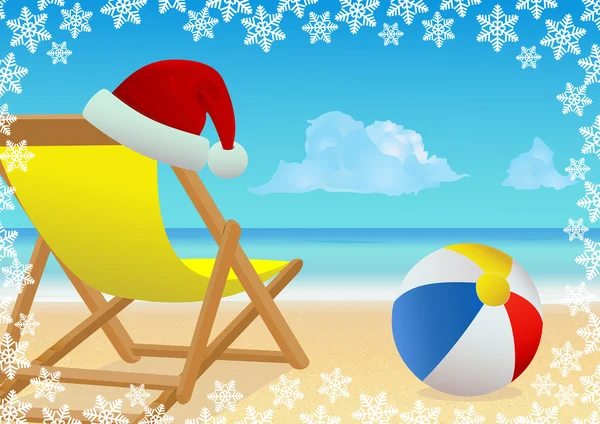 Noël fond de plage . — Image vectorielle