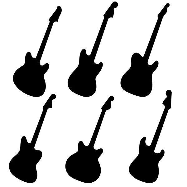 Set di sagome di chitarra — Vettoriale Stock