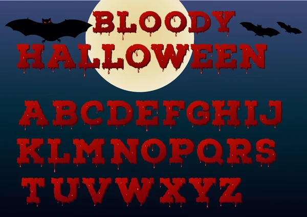 Halloween bloody alphabet — Stok Vektör