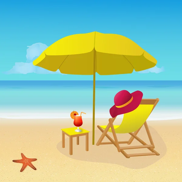 Rest on tropical sandy beach — Stock Vector