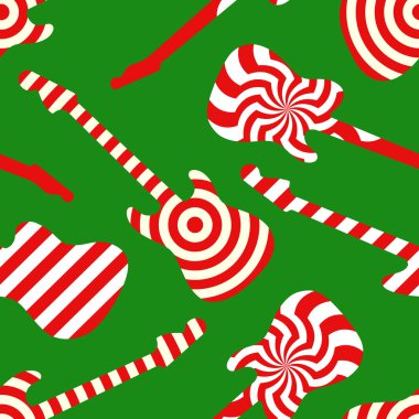 Peppermint candy finish guitar seamless pattern