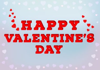 Red Happy Valentine's Day inscription in 3d style