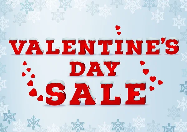 Red Valentine's Day sale inscription in 3d style — ストックベクタ