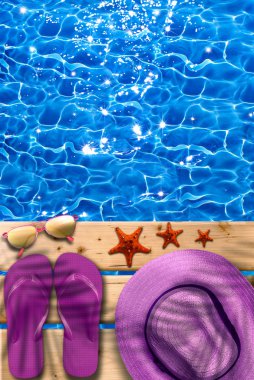 Güneşin altında plaj tatil