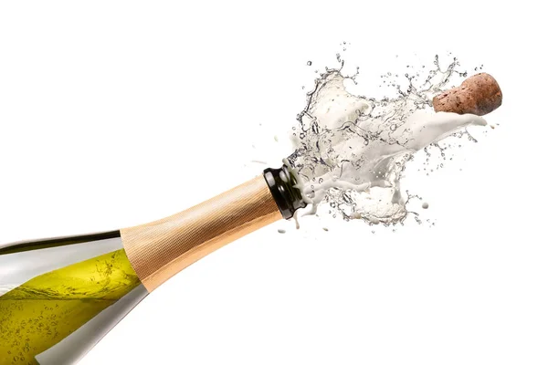 Nieuwjaaroudejaarsavond Champagne Explosie — Stockfoto
