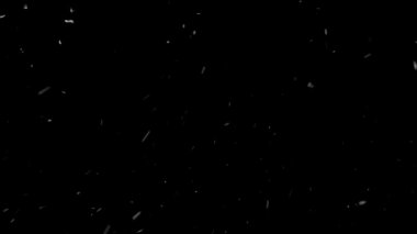 Gerçek Kar, yağan kar 4K 'da siyah zemin üzerinde izole edilmiş beste, hareket grafikleri için kullanılacak.