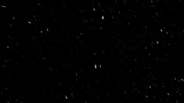 Gerçek Kar, yağan kar 4K 'da siyah zemin üzerinde izole edilmiş beste, hareket grafikleri için kullanılacak.