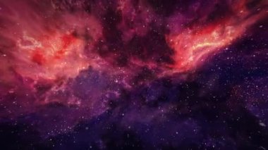 Flying in Orion Nebula 4K, bilimsel filmler ve uzaydaki sinemacılar için bir hareket görüntüsüdür. Sahne, başlık ve logolar için de iyi bir geçmiş..,