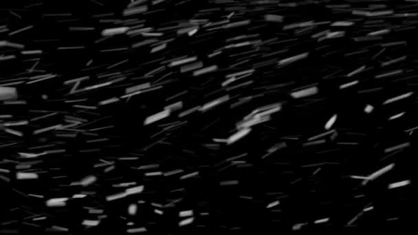 Neve reale, neve caduta isolata su fondo nero in 4K da utilizzare per comporre, motion graphics. — Video Stock