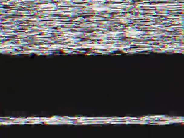 VHS real defects noise and artifacts, glitches from an old tape, black ...