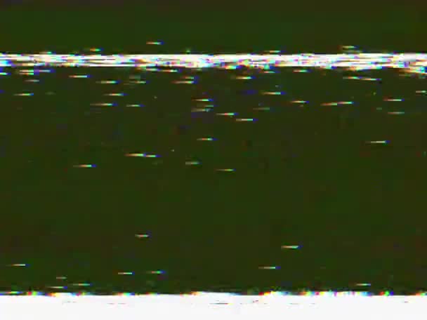 VHS difetti reali rumore e artefatti, difetti da un vecchio nastro, schermo nero — Video Stock