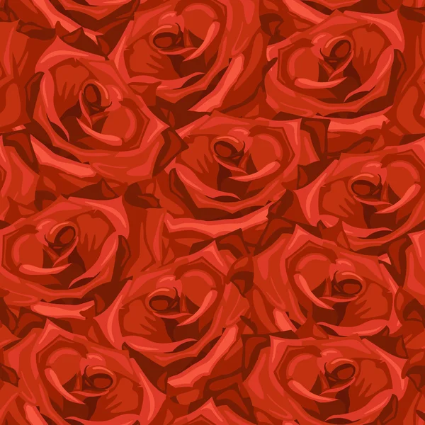 Nahtlose Muster hergestellt aus roten Rosen — Stockvektor