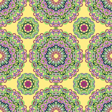 Etnik tarzdaki soyut unsurların kusursuz deseni