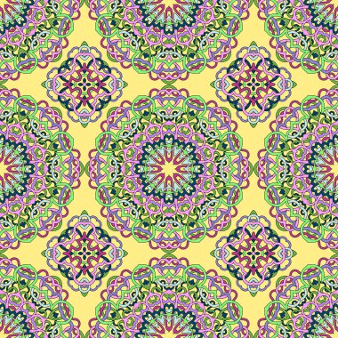 Etnik tarzdaki soyut unsurların kusursuz deseni