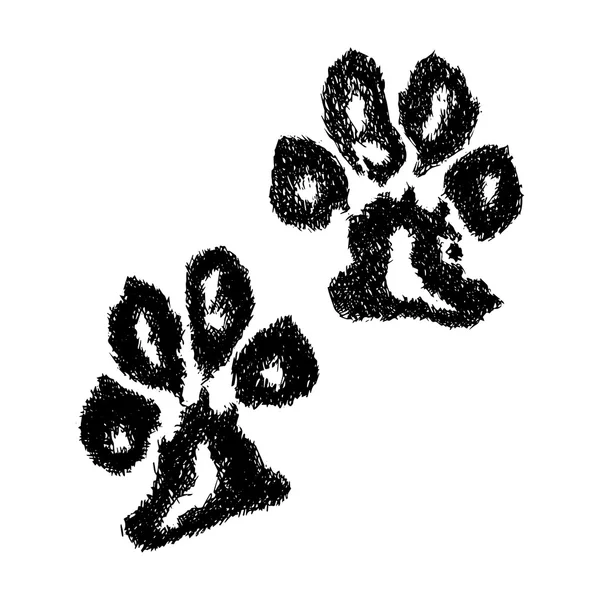 Vector paw print. Animal paw. Dog paw print - Stok Vektor