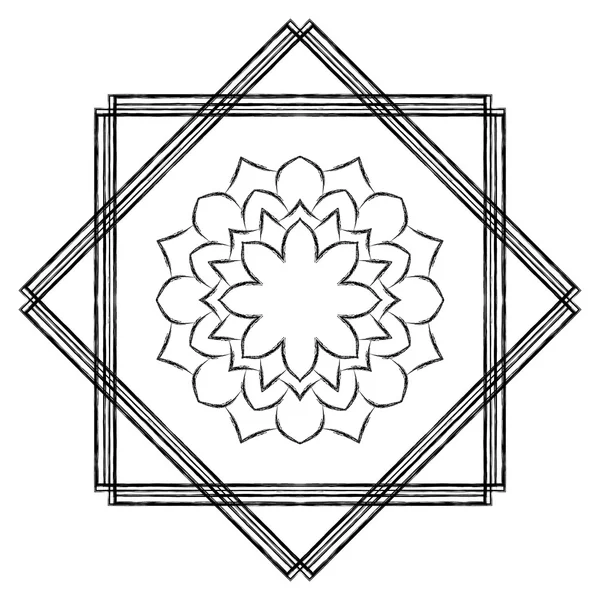 Векторная иллюстрация мандалы в рамке — стоковый вектор