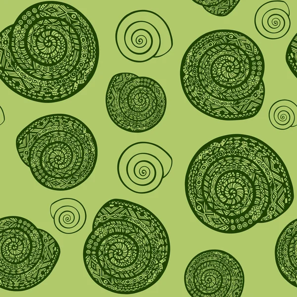 Modèle sans couture de coquille d’escargots — Image vectorielle