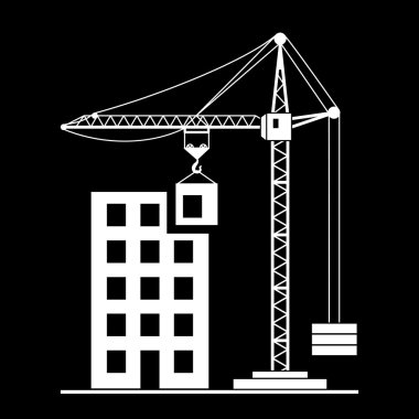 Bina inşaat Vinçli vektör