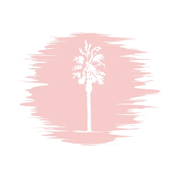 Hand drawing sketch of palm tree on blur — Stock Vector