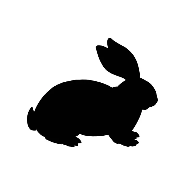 Vector Illustration Easter Bunny Silhouette Black Rabbit Silhouette — Stock Vector