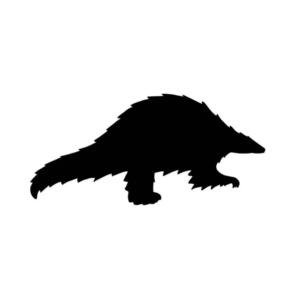 Illustration Vectorielle Silhouette Pangolin Noir Espèces Animales Voie Disparition Porteuses — Image vectorielle