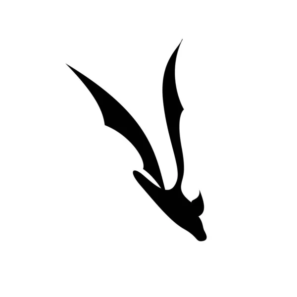 飛行中のコウモリの黒いシルエットのベクトル図です — ストックベクタ