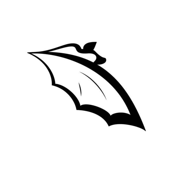 バットロゴタイプのベクトルイラスト シンプルな黒と白のバットシンボル — ストックベクタ