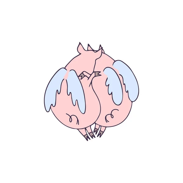 Illustration Vectorielle Deux Cochons Amoureux Anges Aux Ailes Câlinées Porcs — Image vectorielle