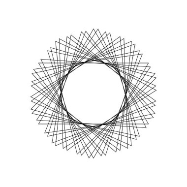 Vector mystical geometric pattern. Sacred geometry round frame from triangle. Simple guilloche