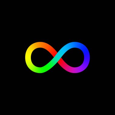Vector Infinity Symbol Icon. Logo Template. Loop design. Rainbow loop in infinity shape
