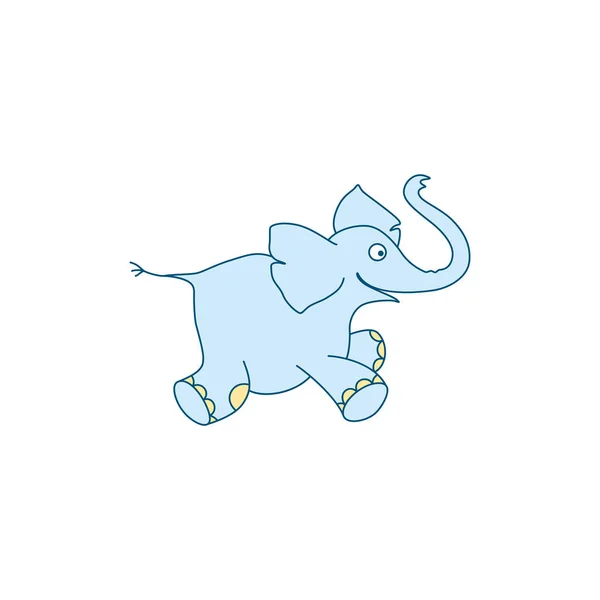 Vector Illustration Cute Cartoon Elephant Baby — Stock Vector