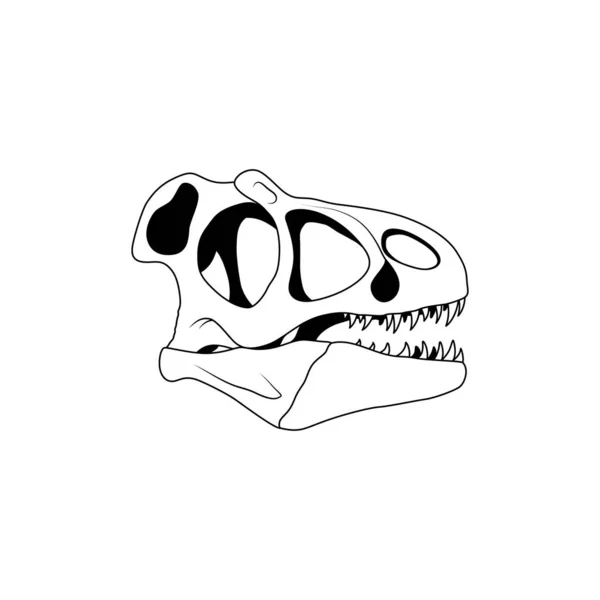 Vektorillustration Eines Dinosaurierschädels Velociraptor Schädel — Stockvektor